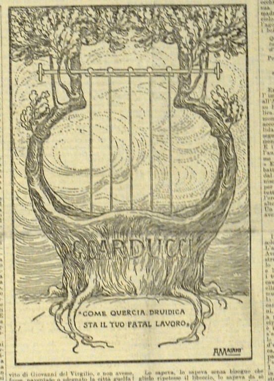 image of G. Carducci. "Come quercia druidica sta il tuo fatal lavoro