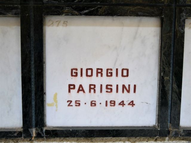 Tomba di Giorgio Parisini nel Monumento Ossario dei Partigiani - Cimitero della Certosa (BO)