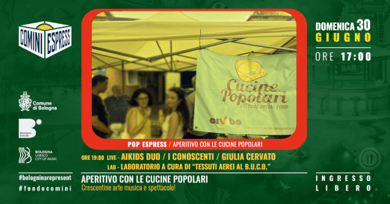 copertina di Pop Espress | Aperitivo sociale con le Cucine Popolari