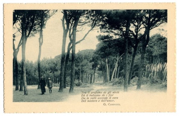 Cartolina con versi carducciani