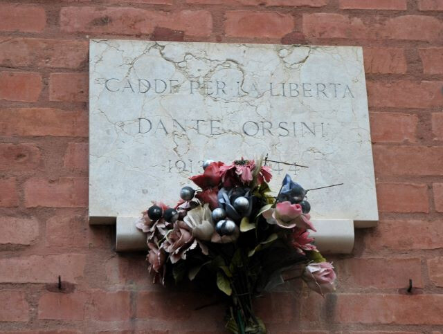 Lapide a ricordo del partigiano Dante Orsini