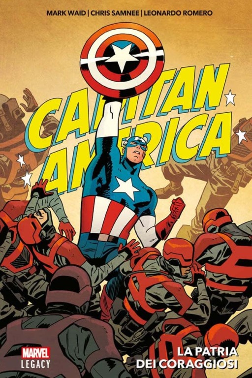 copertina di Mark Waid, Capitan America: la patria dei coraggiosi, Modena, Panini Comics, 2019