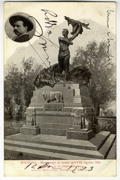 immagine di Cartolina del Monumento ai caduti dell'VIII agosto 1848