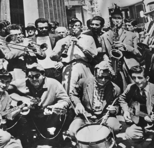 La Magistratus Jazz Band negli anni Cinquanta - Fonte: Mostra "150 anni di storia dell'Alma Mater" - Portico dell'Archiginnasio (BO) - 2015