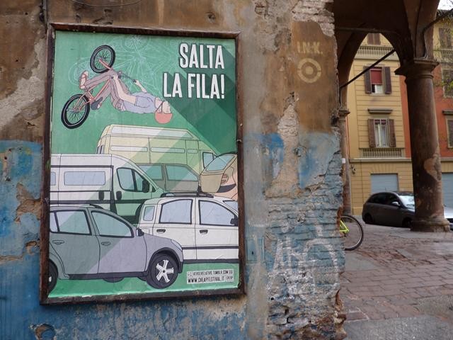 Progetto Cheap Green 2014 - Paper Resistance - Verde relativo - Salta la fila - Via San Giuseppe (BO)