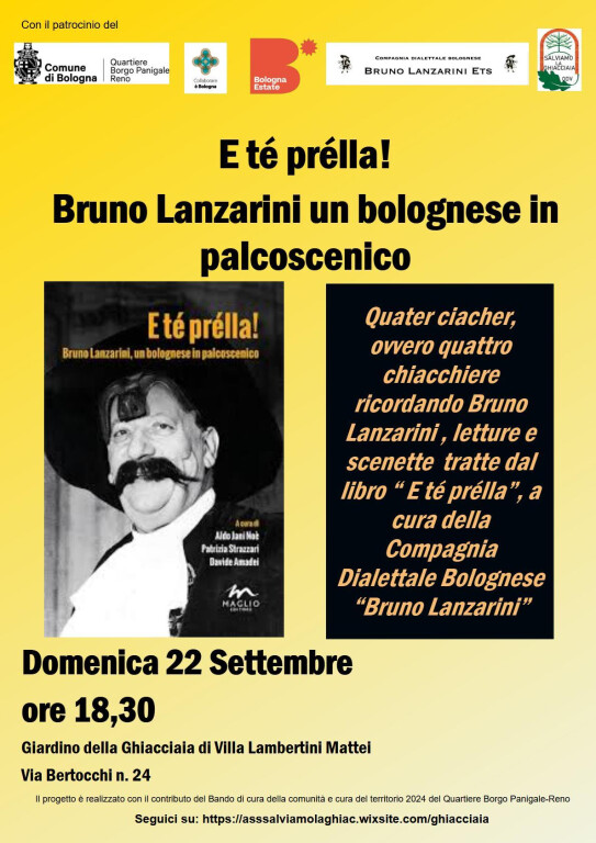 copertina di E té prélla! Bruno Lanzarini, un bolognese in palcoscenico