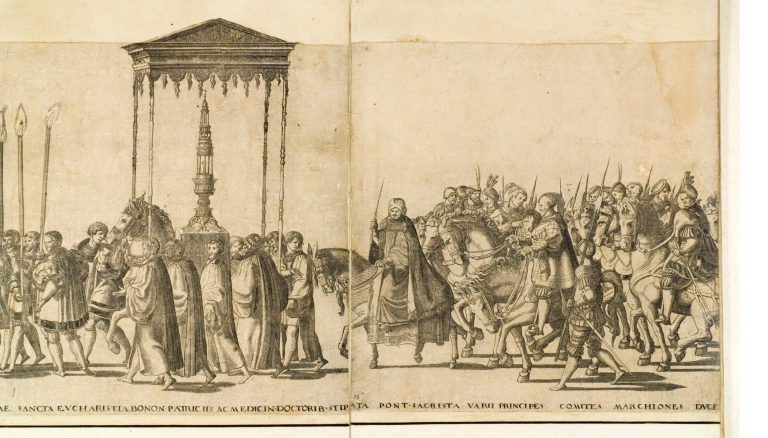 Raffigurazione del corteo trionfale di Carlo V e Clemente VII
