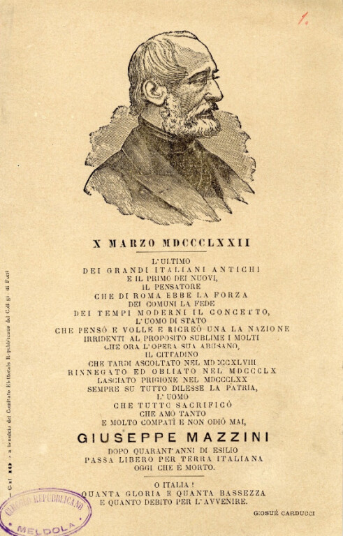 immagine di In morte di Giuseppe Mazzini - Ricordo di Giosuè Carducci