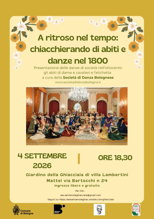 copertina di A ritroso nel tempo: chiacchierando di abiti e danze nel 1800