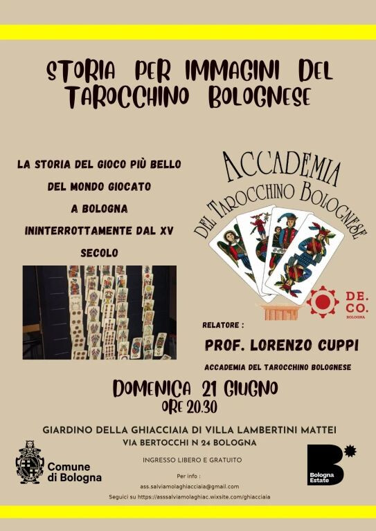 copertina di Storia per immagini del Tarocchino bolognese