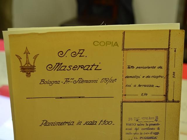 Documento della Società Alfieri Maserati con il logo della ditta 