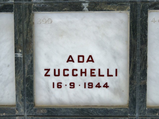 Tomba di Ada Zucchelli nel Monumento Ossario ai Caduti Partigiani della Certosa di Bologna