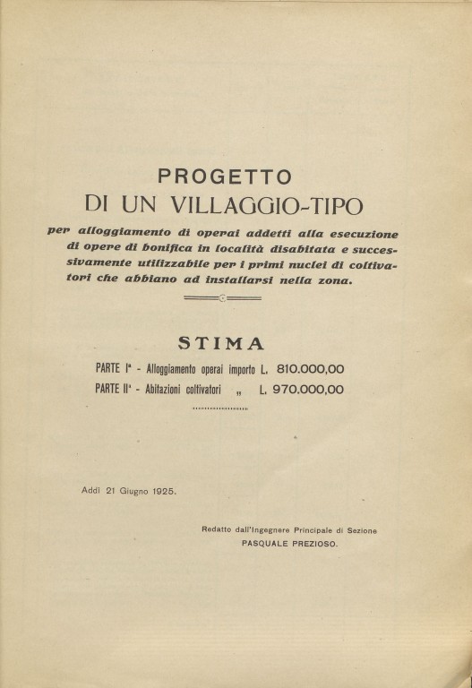 image of Progetto di un villaggio-tipo (1925)