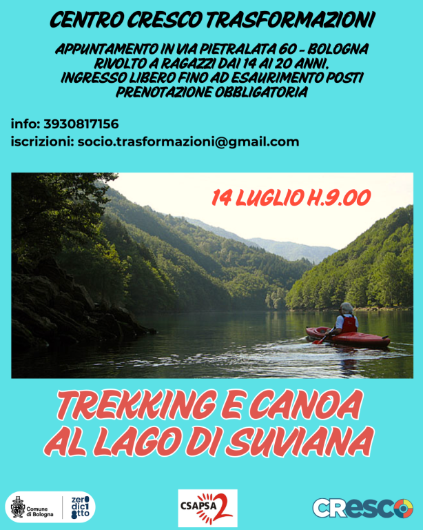 copertina di Trekking e canoa al lago di Suviana