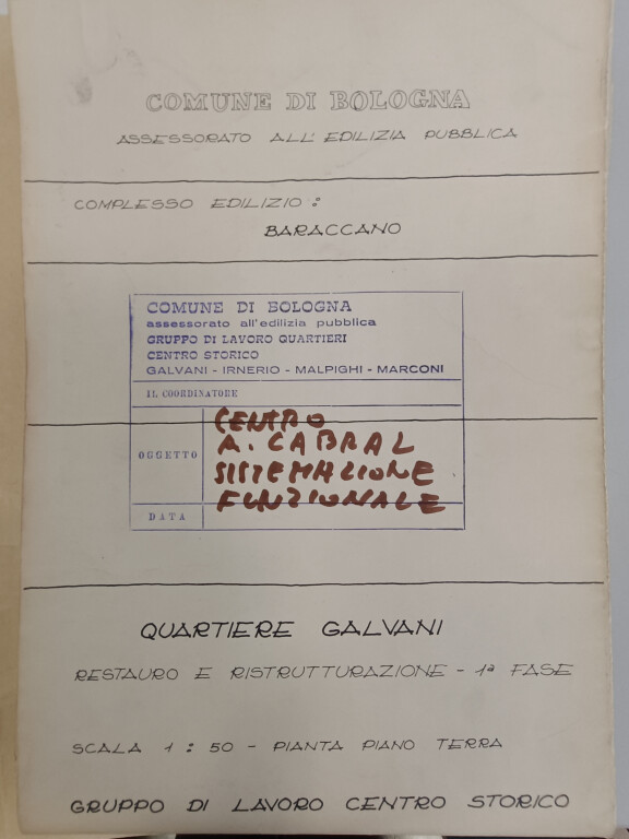 ASCOBA FALDONE 1 1973 pianta Baraccano centro Cabral 