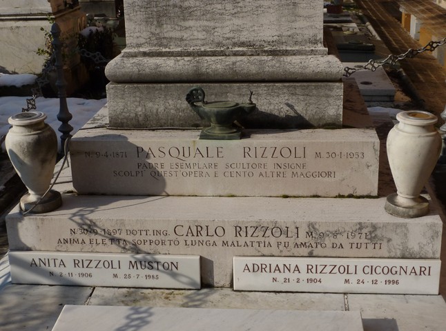 Tomba dello scultore Pasquale Rizzoli - Cimitero della Certosa (BO)