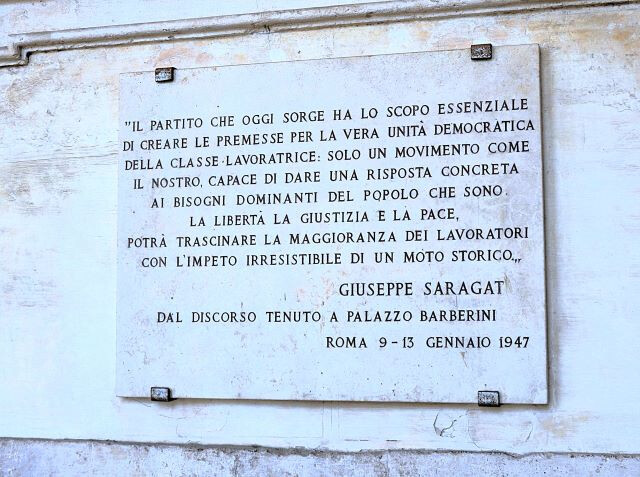 Lapide a ricordo della scissione socialista