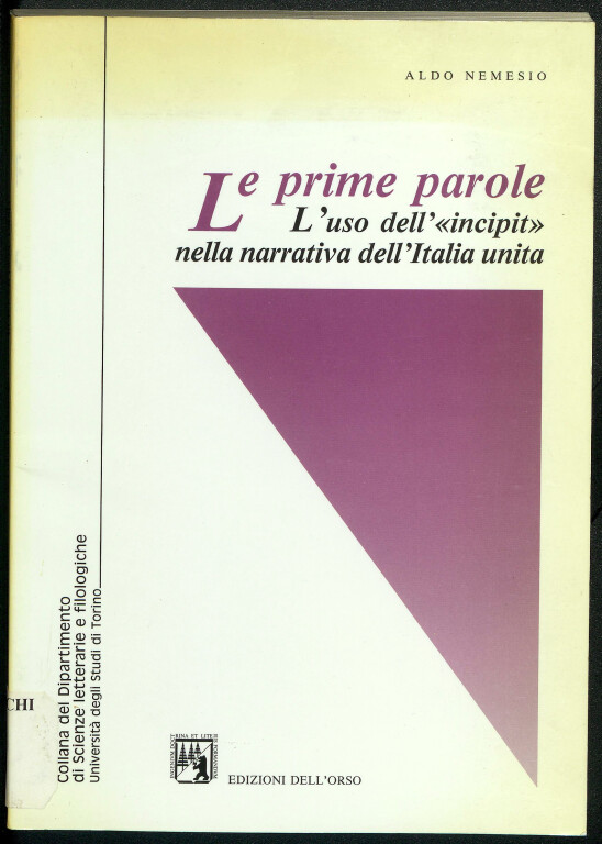 immagine di Aldo Nemesio, Le prime parole (1990)