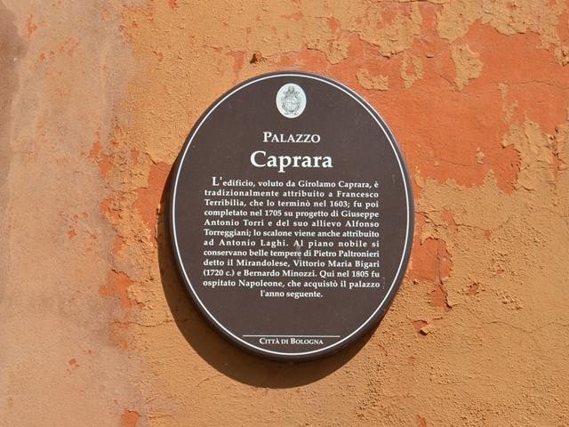 Palazzo Caprara - piazza Galileo - cartiglio