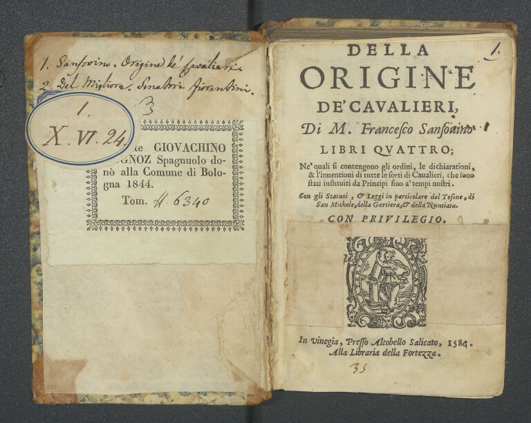 immagine di Francesco Sansovino, Della origine de'  Cavalieri (1584)