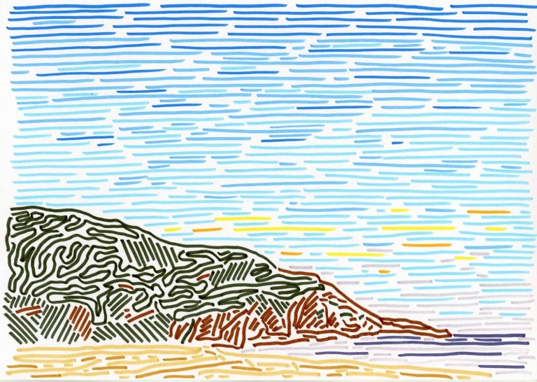tn_Disegni_EssseCaffe_Paesaggio (Porto Alabe, Sardegna), 2014, pennarello su carta, cm 21x29,7.jpg