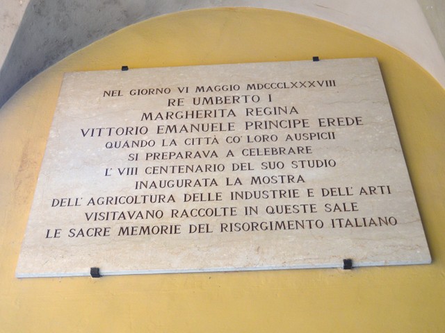 Ricordo della visita dei Reali a San Michele in Bosco