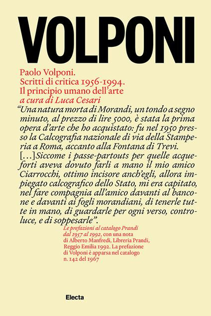 cover of Paolo Volponi. Scritti di critica 1956-1994. Il principio umano dell'arte