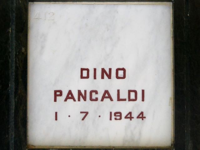 Tomba di Dino Pancaldi nel sacrario dei partigiani - Cimitero della Certosa (BO)