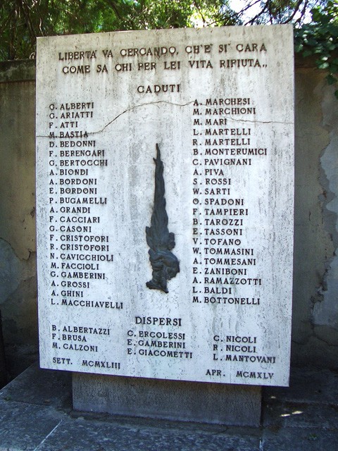 Monumento ai partigiani del Pontevecchio - via Oretti (BO)