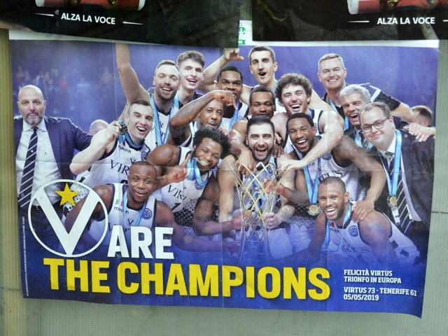 La squadra della Virtus vincitrice della Basketball Champions League 2019