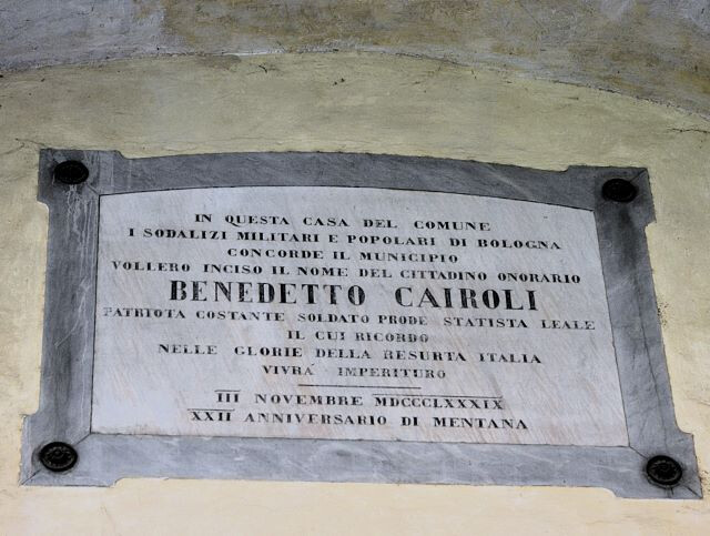 Lapide per Benedetto Cairoli