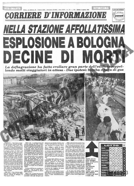 immagine di «Corriere dell'informazione», 2 agosto 1980