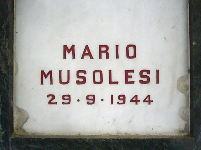 La tomba della Medaglia d'Oro al V.M. Mario Musolesi (Lupo) comandante della Brigata Stella Rossa - Sacrario dei Partigiani - Cimitero della Certosa (BO)