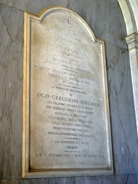 Tomba di Ugo Gregorini Bingham fondatore del Veloce Club