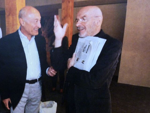 L'ex Rettore Fabio Roversi Monaco con l'arch. Mario Bellini