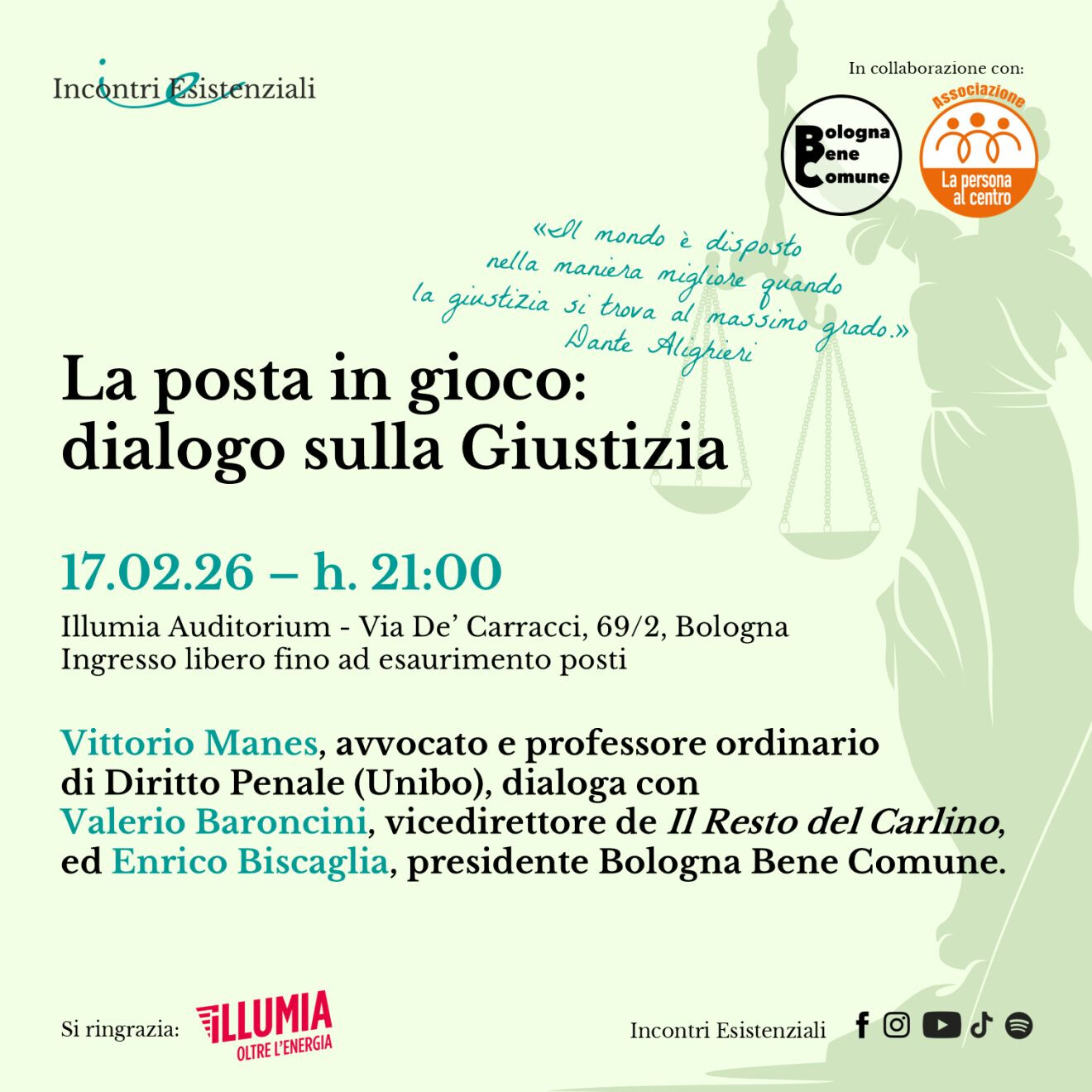 La posta in gioco: dialogo sulla Giustizia