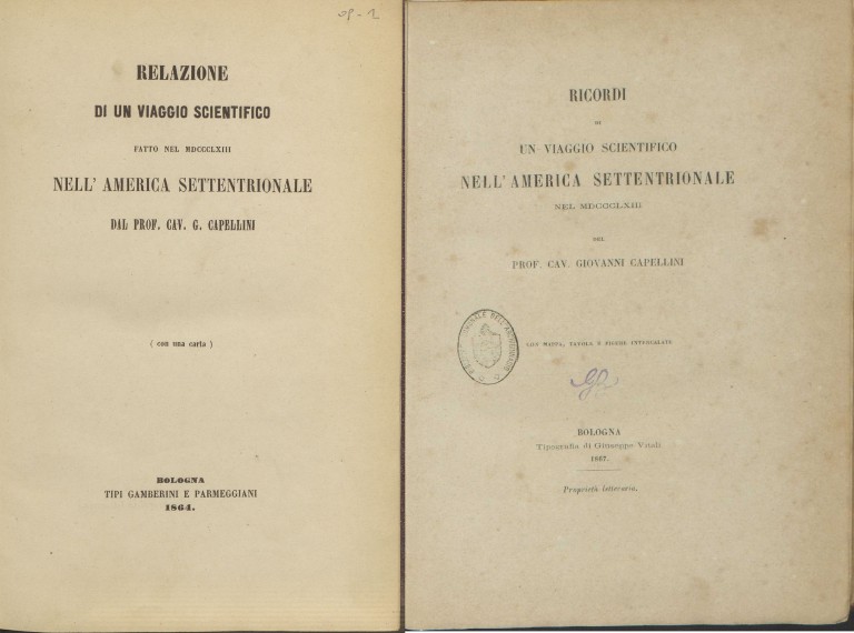 image of Il viaggio scientifico nell'America settentrionale di Giovanni Capellini (1863)