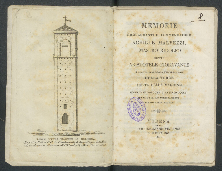 immagine di Camillo Marescalchi, Memorie risguardanti il commendatore Achille Malvezzi (1825)