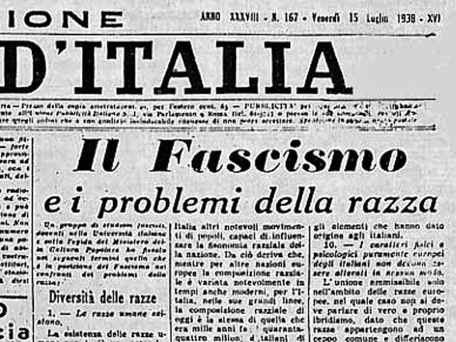 Numero del quotidiano "Il Giornale d'Italia" con il Manifesto della Razza - part.