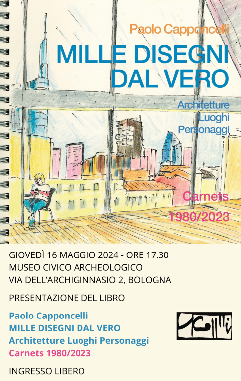 copertina di Presentazione del volume “MILLE DISEGNI DAL VERO. Architetture Luoghi Personaggi. CARNETS 1980/2023”