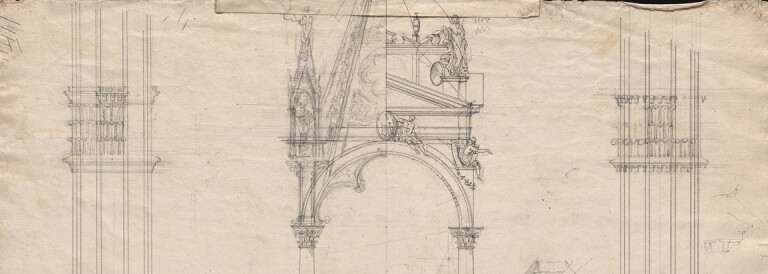 Cartella Antolini, Cart. 24, n. 120r Progetto per il ciborio di S. Petronio