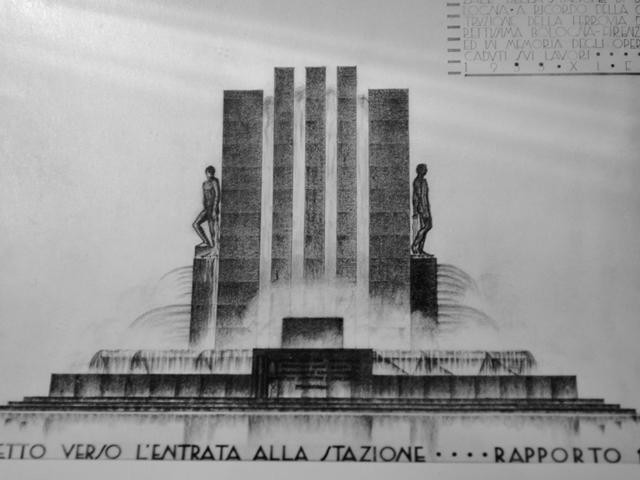 A. Marabini - Concorso per la fontana della stazione di Bologna - 1933 - Fonte: Mostra "Carte e pensieri per costruire la città" - Archiginnasio (BO) - 2016
