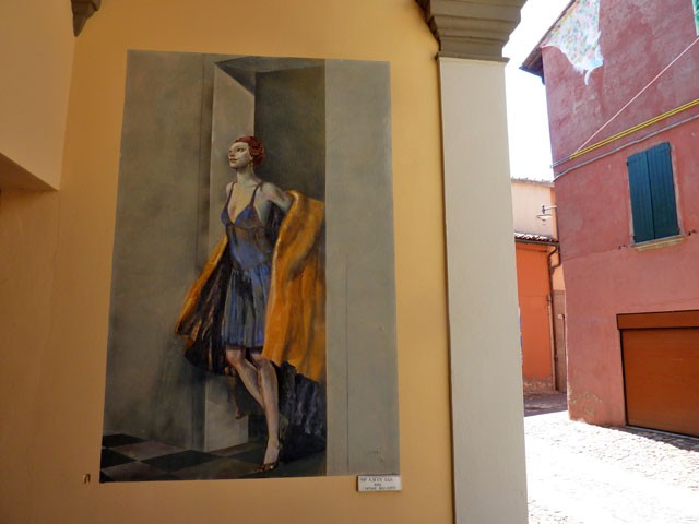 Dozza imolese - Muro Dipinto - Alberto Sughi - Entrata degli ospiti - 1987