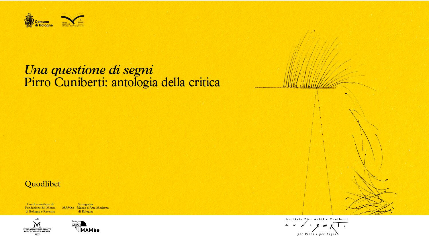 copertina di Una questione di segni. Pirro Cuniberti: antologia della critica