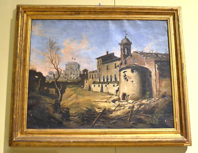 L'abside di San Pancrazio dopo i combattimenti