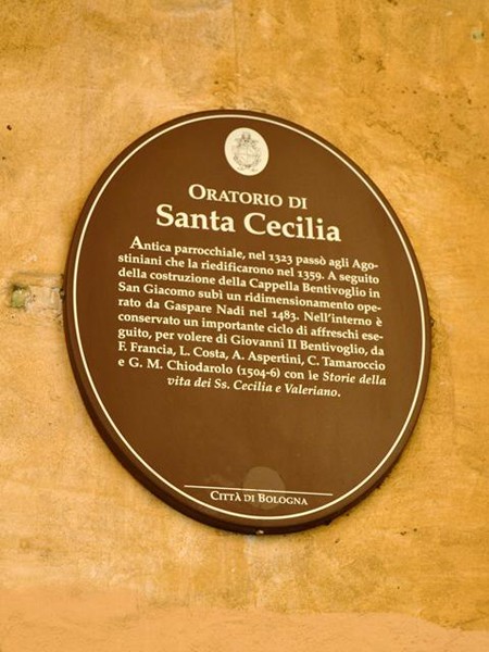 Oratorio di Santa Cecilia - cartiglio