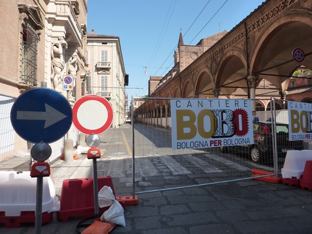 Il cantiere BOBO in Strada Maggiore