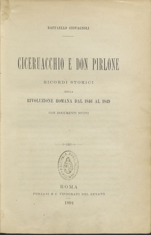 Raffaello Giovagnoli, Ciceruacchio e don Pirlone (1894)