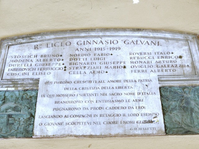 Studenti del Liceo Galvani caduti durante la Grande Guerra