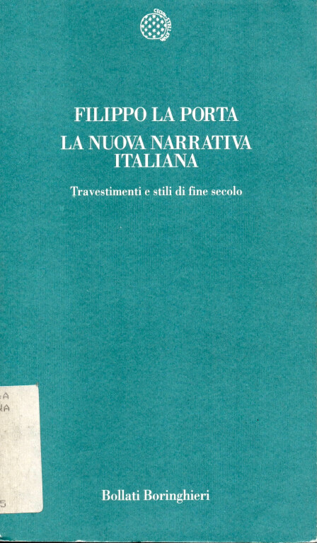 image of Filippo La Porta, La nuova narrativa italiana (1995)